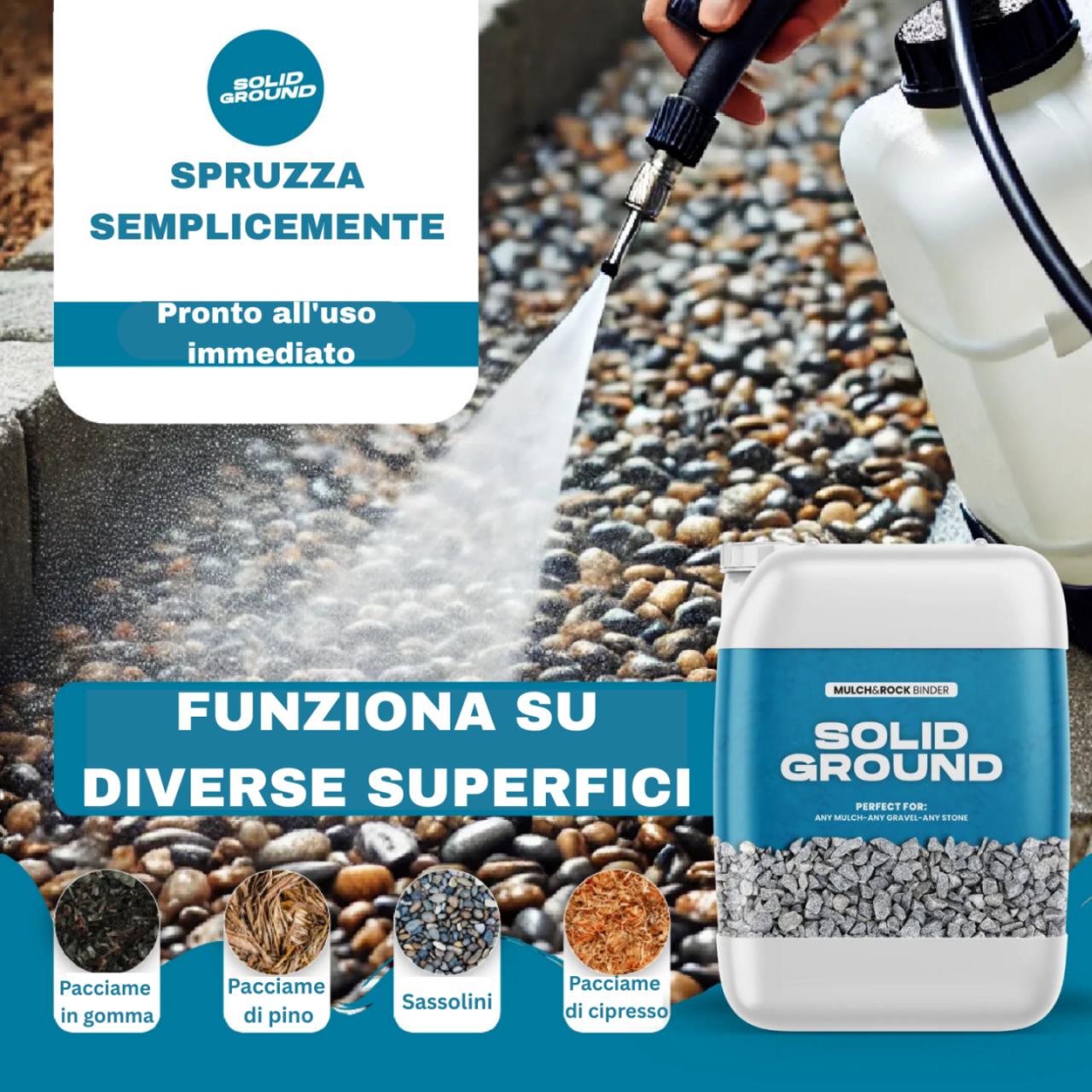 SOLID GROUND – Collante per ghiaia e pacciame per l’allestimento del giardino